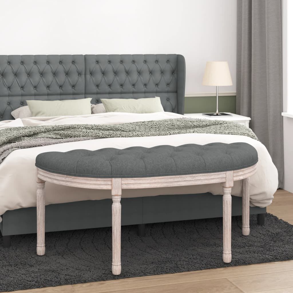 vidaXL Πάγκος Σκούρο Γκρι 110,5 x 45 x 49 εκ. Υφασμάτινος