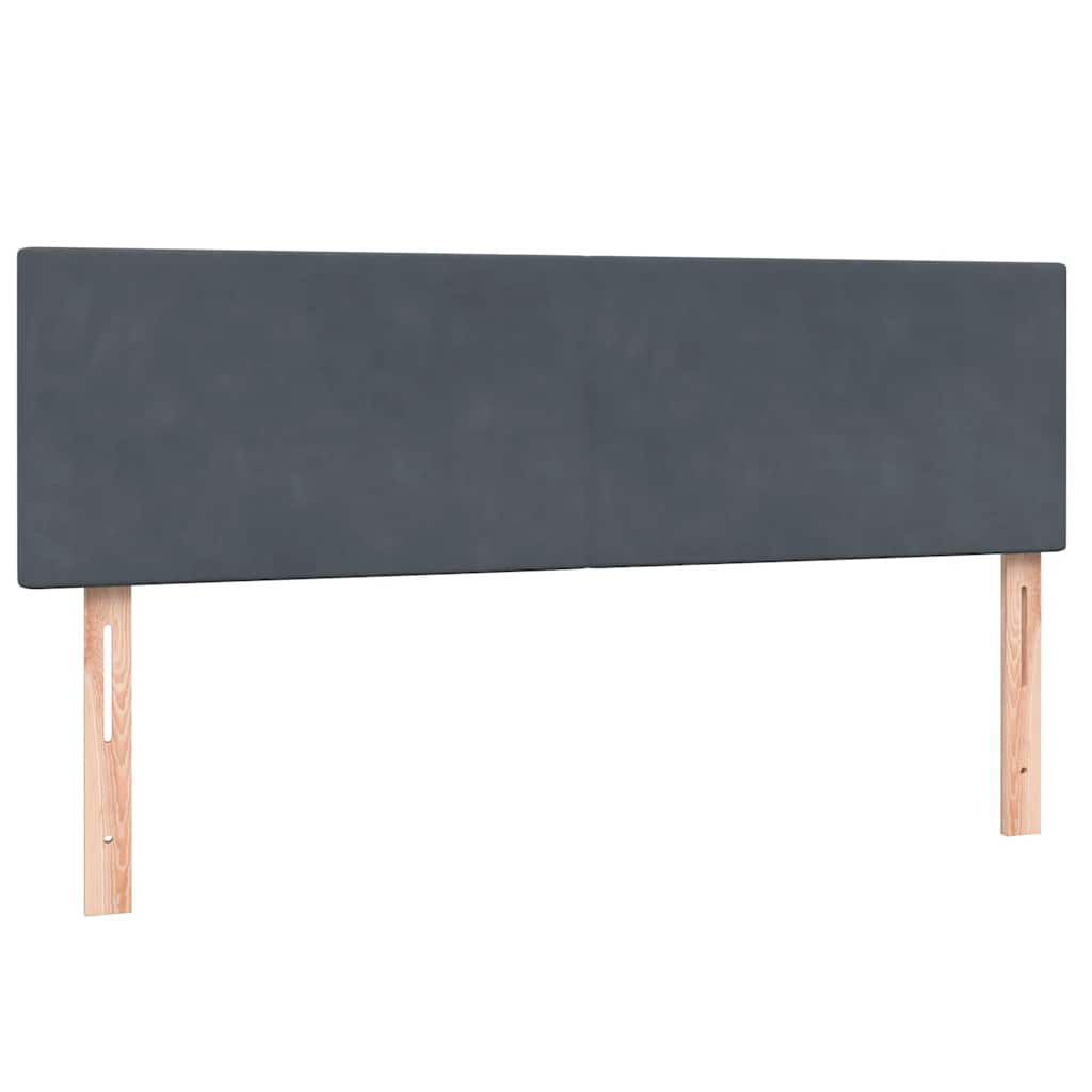 vidaXL Κρεβάτι Boxspring με Στρώμα Σκούρο Γκρι 140x210 εκ. Βελούδινο