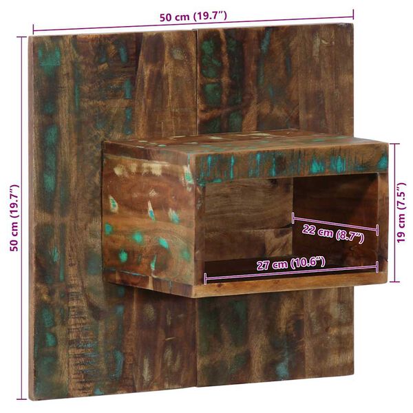 vidaXL Κομοδίνο Πολύχρωμο ντουλάπι 50x27x50cm Στερεό ξύλο αναγεννημένο