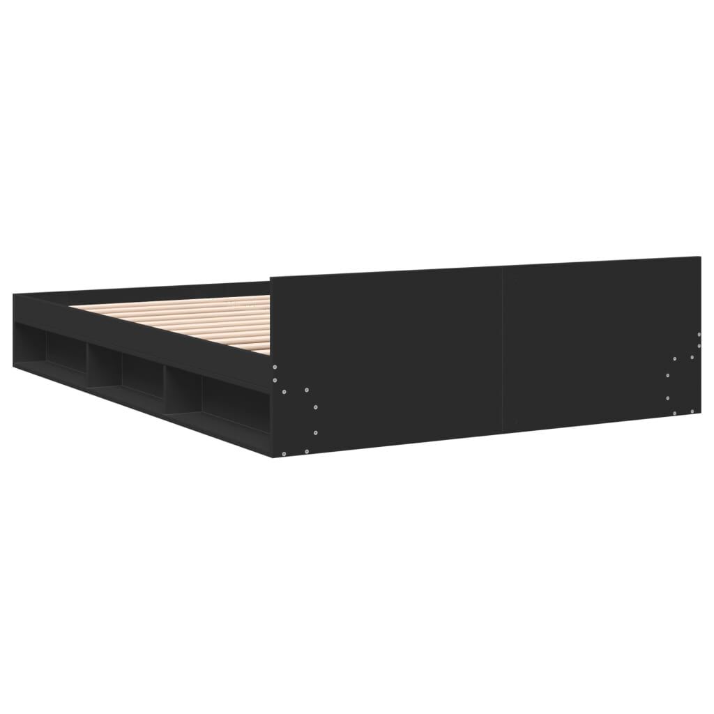 vidaXL Πλαίσιο Κρεβατιού με Συρτάρια Μαύρο 140x200 εκ Επεξεργ. Ξύλο
