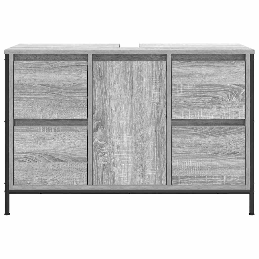 vidaXL ντουλάπι νιπτήρα με συρτάρια γκρι Sonoma 90x34,5x60 εκ.