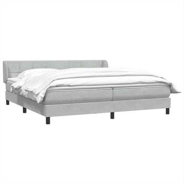 vidaXL Box Spring &kappa;&rho;&epsilon;&beta;ά&tau;&iota; &mu;&epsilon; &sigma;&tau;&rho;ώ&mu;&alpha;&tau;&alpha; &alpha;&nu;&omicron;&iota;&chi;&tau;ό &gamma;&kappa;&rho;&iota; 200x220cm &Beta;&epsilon;&lambda;&omicron;ύ&delta;&iota;&nu;&omicron;