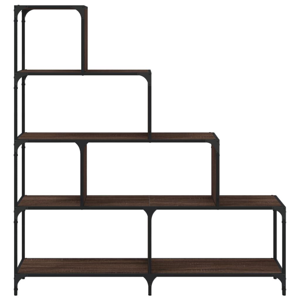 vidaXL Βιβλιοθήκη Σκάλα 4 Ράφια Καφέ 139x33,5x149 εκ. Επεξ. Ξύλο