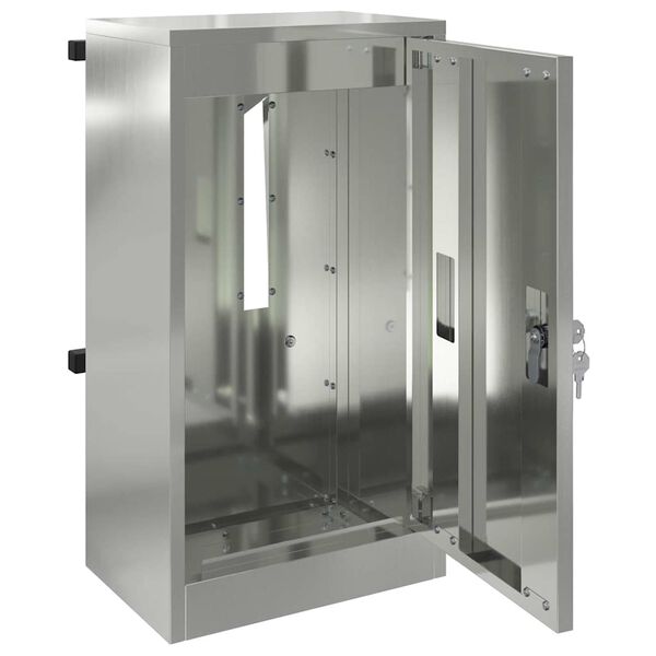 vidaXL γραμματοκιβώτιο Μαύρο 30 x 23 x 55 εκ. Γαλβανισμένος χάλυβας