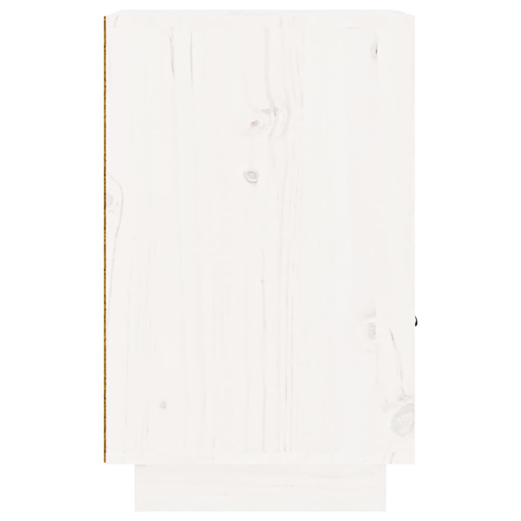vidaXL Κομοδίνα 2 τεμ. Λευκά 40 x 34 x 55 εκ. από Μασίφ Ξύλο Πεύκου