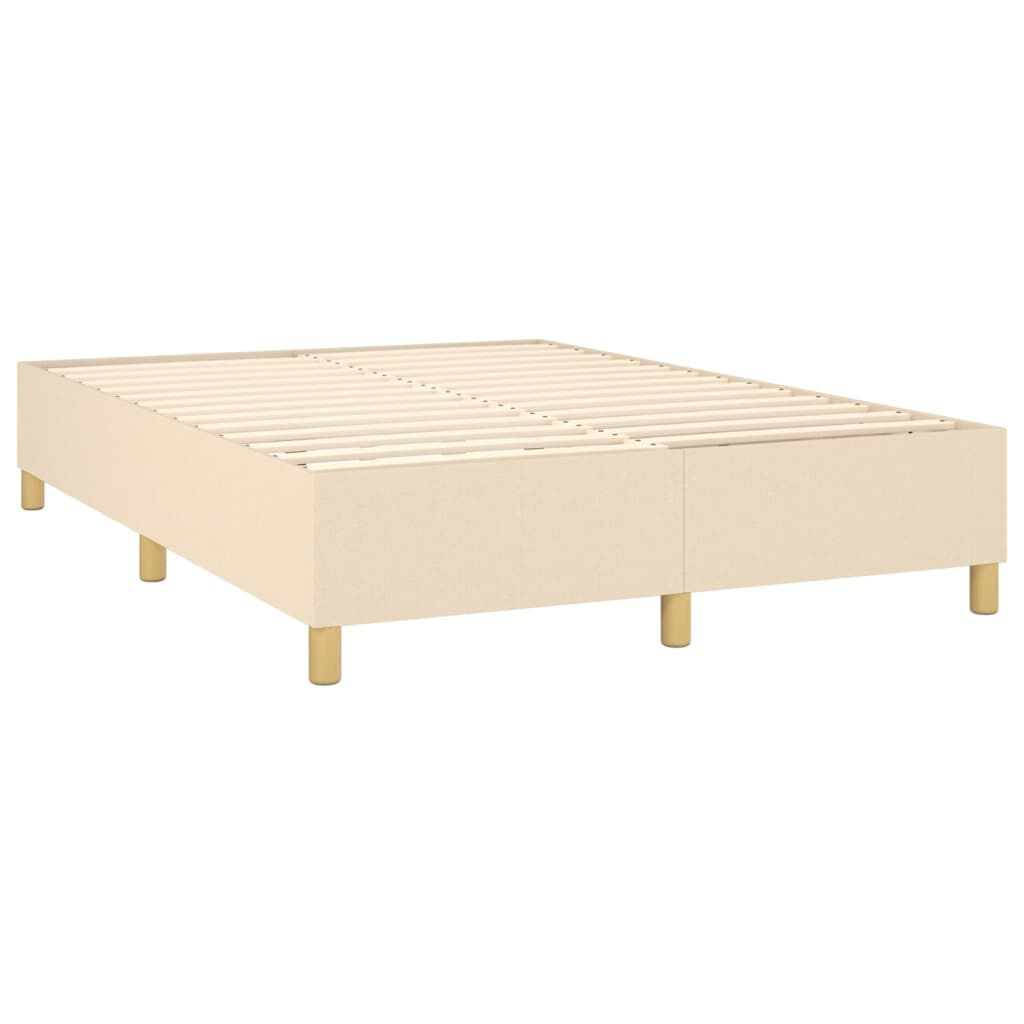 vidaXL Κρεβάτι Boxspring με Στρώμα Κρεμ 140x200 εκ. Υφασμάτινο