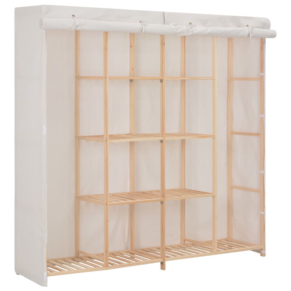 vidaXL Ντουλάπα Λευκή 173 x 40 x 170 εκ. Υφασμάτινη