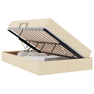 vidaXL Κρεβάτι με αποθηκευτικό χώρο και στρώμα Κρεμ 120 x 200 cm