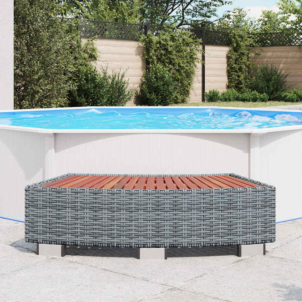 vidaXL Σκαλοπάτι για Σπα Γκρι 92 x 45 x 25 εκ. από Συνθετικό Ρατάν