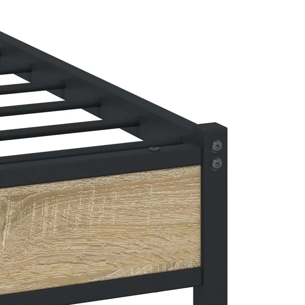 vidaXL Σκελετός Κρεβ. Χωρίς Στρώμα Sonoma Δρυς 200x200 εκ. Μεταλλικό