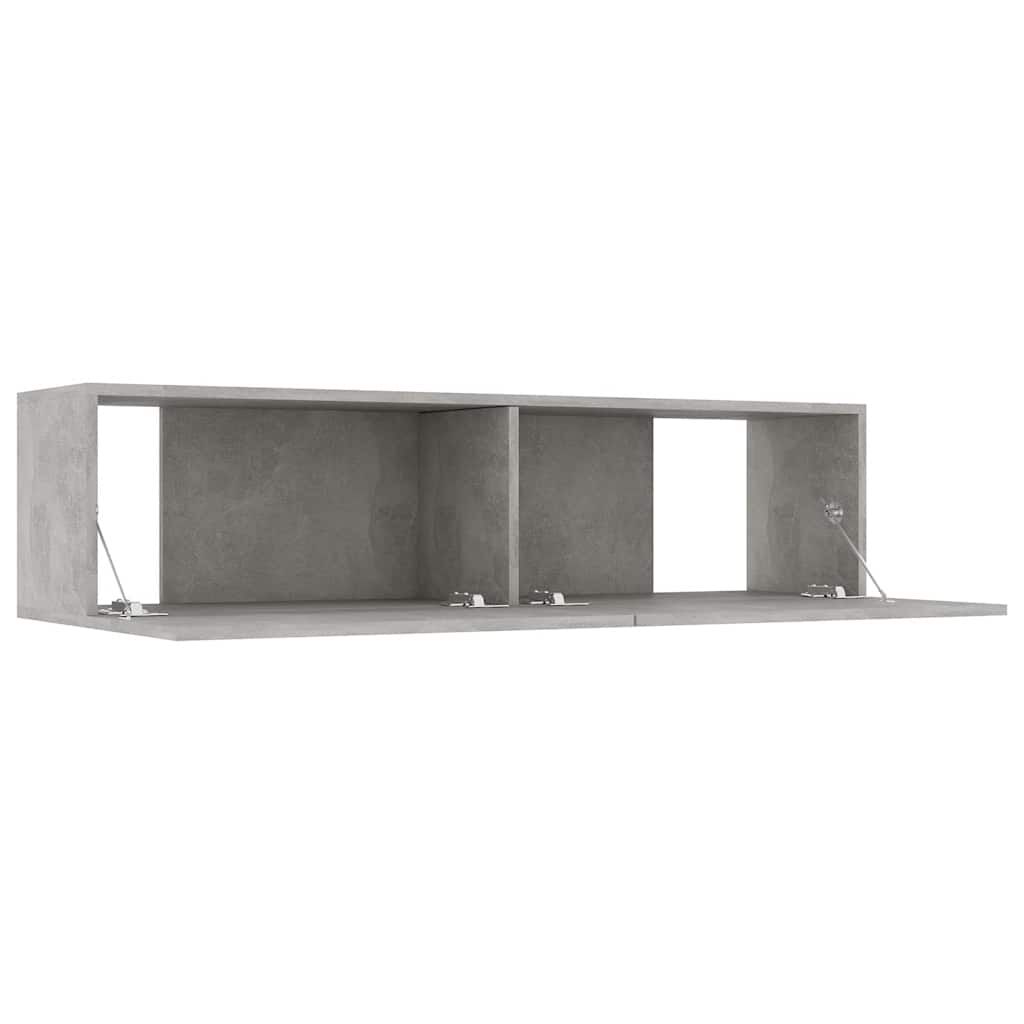 vidaXL Έπιπλο Τηλεόρασης Γκρι Σκυροδέματος 120x30x30εκ. από Επεξ. Ξύλο