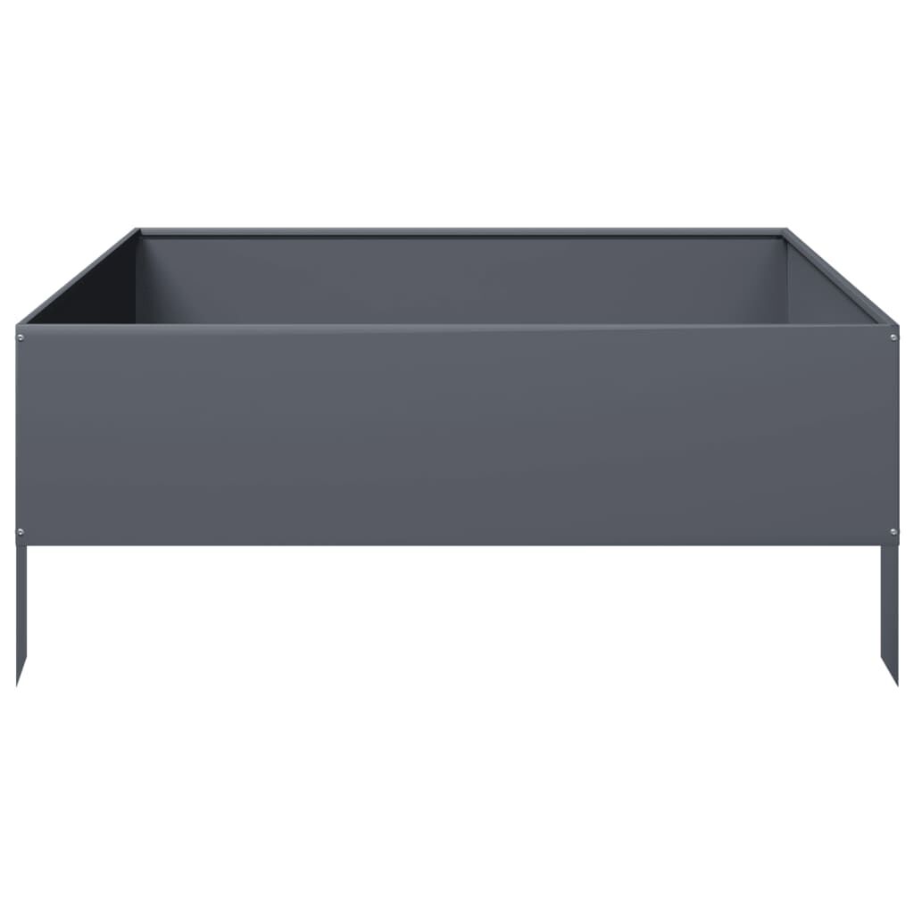 vidaXL Ζαρντινιέρα Υπερυψωμένη Ανθρακί 100x100x25 εκ. Ατσάλι