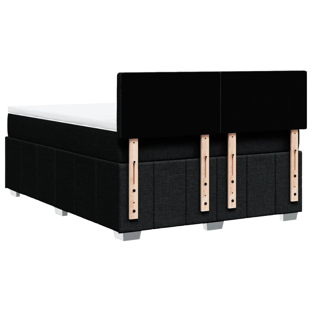 vidaXL Κρεβάτι Boxspring με Στρώμα Μαύρο 140x200 εκ. Υφασμάτινο
