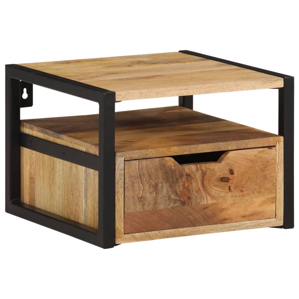 vidaXL Κομοδίνο Επιτοίχιο με Αποθ. Χώρο 35x35x25εκ. Μασίφ Ξύλο Ακακίας