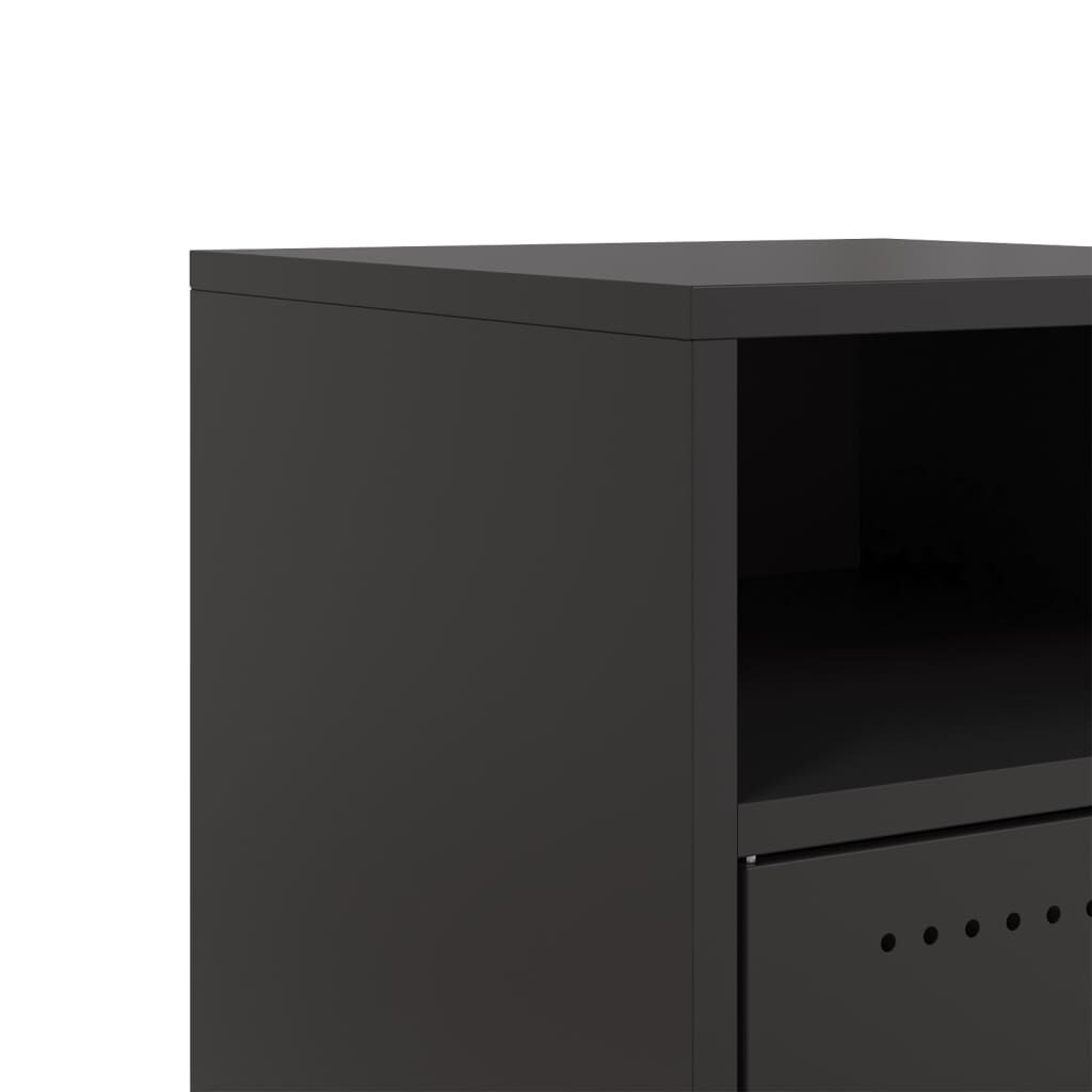 vidaXL Κομοδίνο Μαύρο 36x39x59 εκ. από Χάλυβα