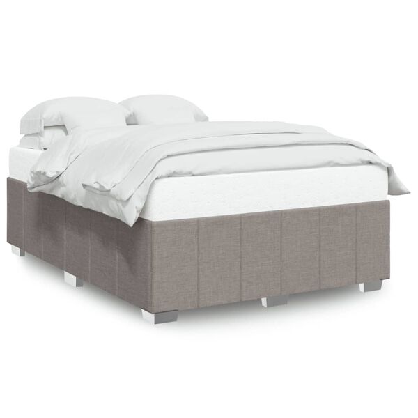 vidaXL Σκελετός Κρεβατιού Χωρίς Στρώμα Taupe 140x200 εκ. Υφασμάτινο