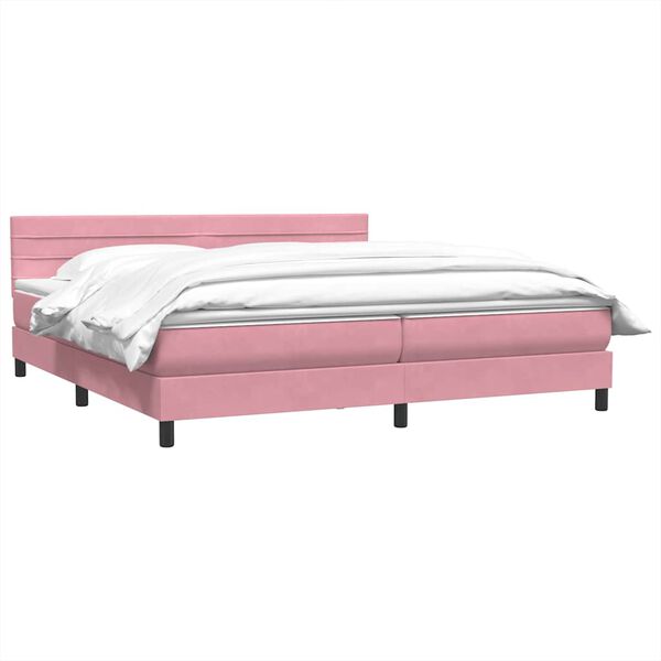 vidaXL &Kappa;&rho;&epsilon;&beta;ά&tau;&iota; Boxspring &mu;&epsilon; &Sigma;&tau;&rho;ώ&mu;&alpha; &Rho;&omicron;&zeta; 200x210 &epsilon;&kappa;. &Beta;&epsilon;&lambda;&omicron;ύ&delta;&iota;&nu;&omicron;