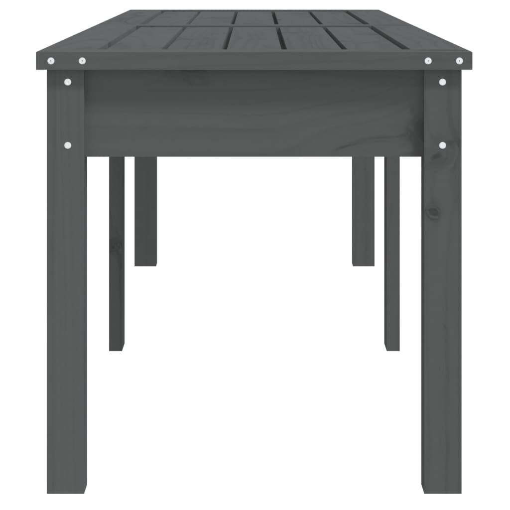 vidaXL Πάγκος Κήπου Διθέσιος Γκρι 159,5x44x45 εκ. Μασίφ Ξύλο Πεύκου
