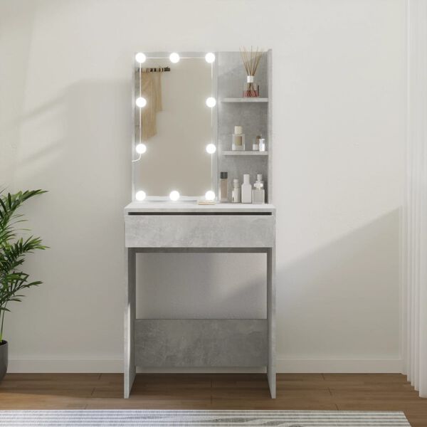 vidaXL Μπουντουάρ με LED Γκρι Σκυροδέματος 60x40x140 εκ.