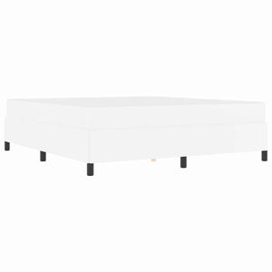 vidaXL Σκελετός κρεβατιού με στρώμα Λευκό 180 x 200 cm Τεχνητό δέρμα
