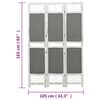 vidaXL Διαχωριστικό Δωματίου με 3 Πάνελ Γκρι 105 x 165 εκ. Υφασμάτινο