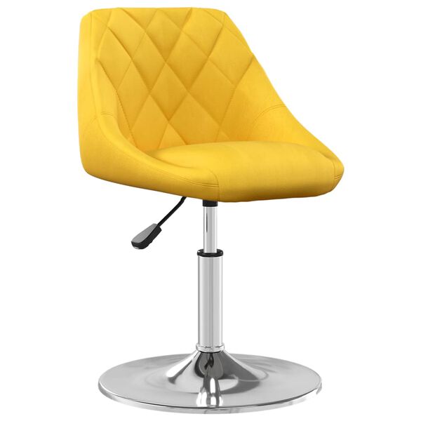 vidaXL Καρέκλες Τραπεζαρίας Περιστρεφόμενες 4 τεμ Μουσταρδί Βελούδινες