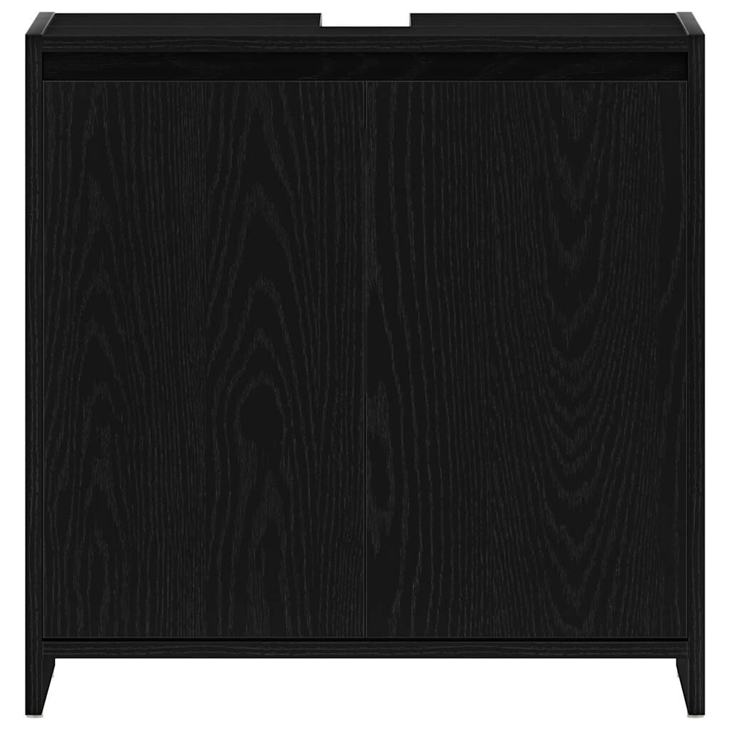 vidaXL Ντουλάπι μπάνιου Μαύρη βελανιδιά 60x33x60cm Κατασκευασμένο ξύλο