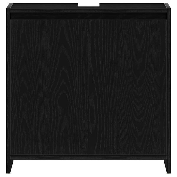 vidaXL Ντουλάπι μπάνιου Μαύρη βελανιδιά 60x33x60cm Κατασκευασμένο ξύλο