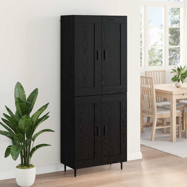 vidaXL Highboard 2 pcs &Mu;&alpha;ύ&rho;&eta; &Omicron;&xi;&upsilon;ά &Epsilon;&pi;&epsilon;&xi;&epsilon;&rho;&gamma;&alpha;&sigma;&mu;έ&nu;&omicron; &xi;ύ&lambda;&omicron;