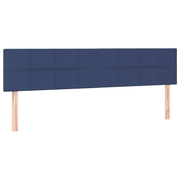 vidaXL Κεφαλάρια Κρεβατιού 2 τεμ. Μπλε 80 x 5 x 78/88 εκ. Υφασμάτινο