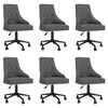 vidaXL Καρέκλες Τραπεζαρίας Περιστρεφόμενες 6 τεμ. Σκ. Γκρι Βελούδινες