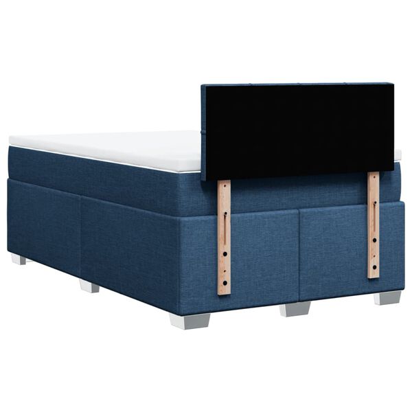 vidaXL Κρεβάτι Boxspring με Στρώμα Μπλε 120x200 εκ. Υφασμάτινο