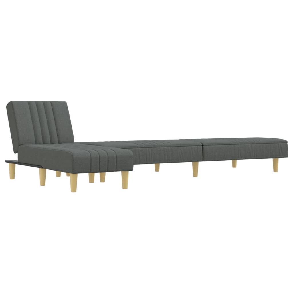 vidaXL Καναπές Κρεβάτι Γωνιακός Σκ. Γκρι 255x140x70 εκ. Υφασμάτινος