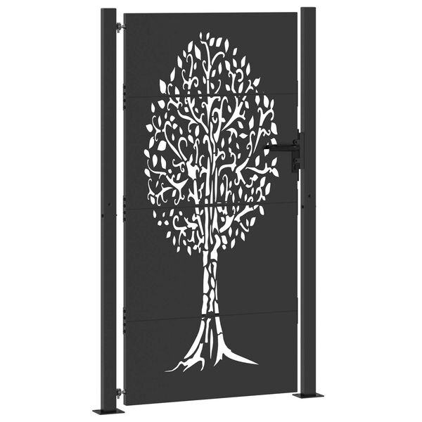vidaXL Πύλη Κήπου Άλλο Μαύρο 105 x 175 cm Ατσάλι με Επικάλυψη Πούδρας