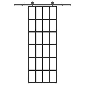 vidaXL Συρόμενη Πόρτα με Μηχανισμό 76x205 εκ. Γυαλί ESG & Αλουμίνιο