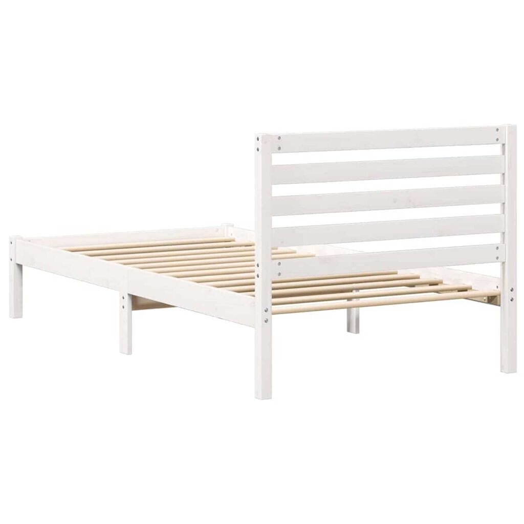 vidaXL Σκελετός Κρεβατιού Λευκό 80 x 200 cm Μασίφ ξύλο πεύκου
