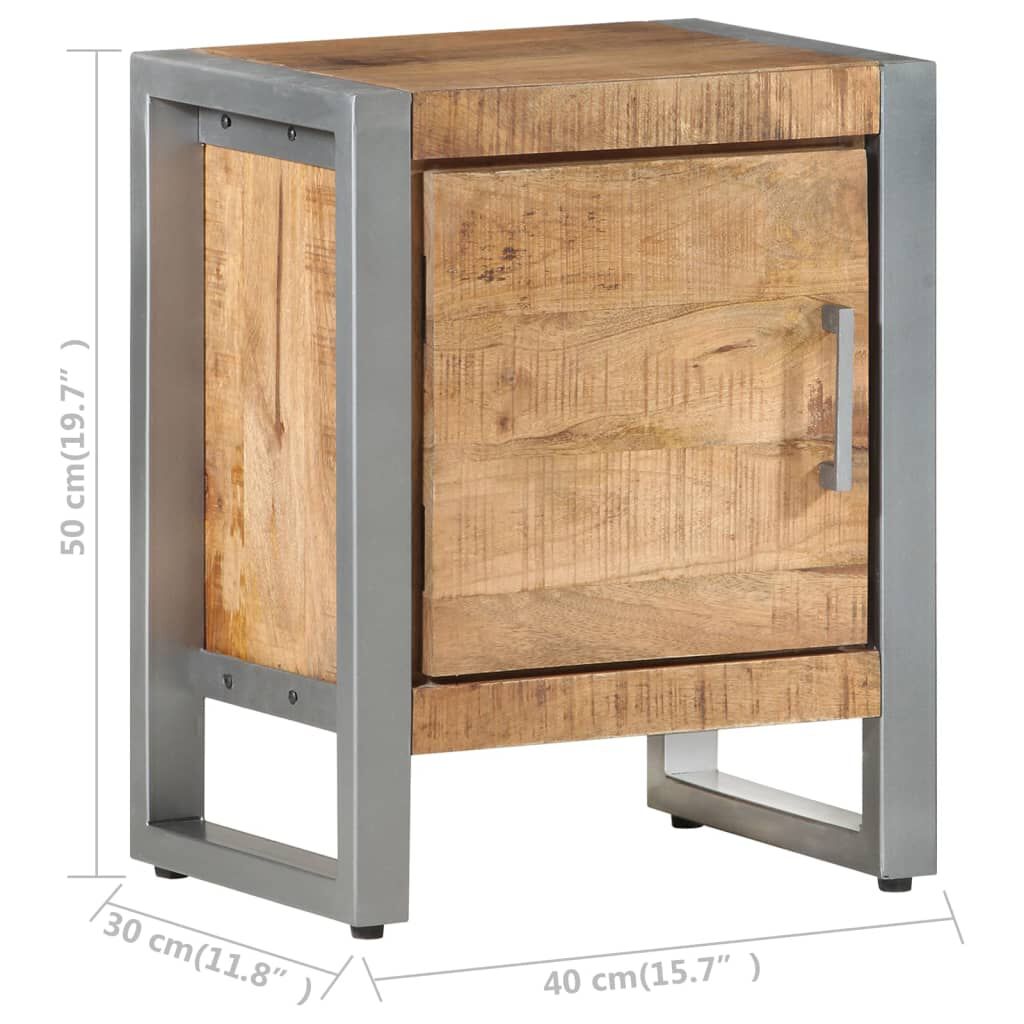 vidaXL Κομοδίνο 40 x 30 x 50 εκ. από Ακατέργαστο Ξύλο Μάνγκο