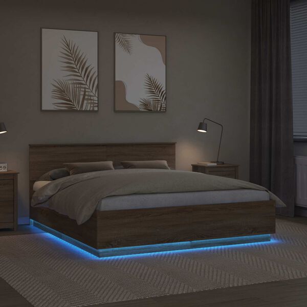 vidaXL &Sigma;&kappa;&epsilon;&lambda;&epsilon;&tau;ό&sigmaf; &Kappa;&rho;&epsilon;&beta;&alpha;&tau;&iota;&omicron;ύ &Delta;&rho;ύ&sigmaf; Sonoma 180 x 200 cm &Epsilon;&pi;&epsilon;&xi;&epsilon;&rho;&gamma;&alpha;&sigma;&mu;έ&nu;&omicron; &xi;ύ&lambda;&omicron;