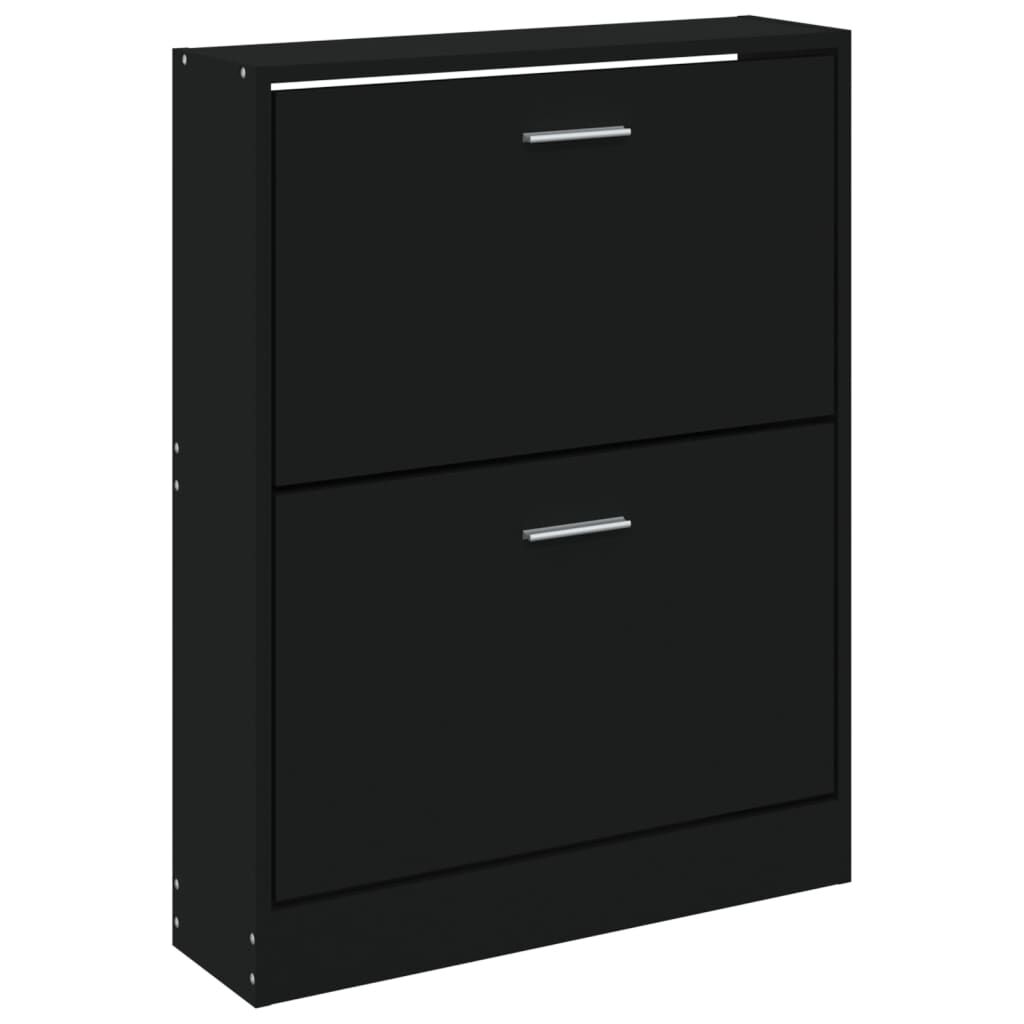 vidaXL Παπουτσοθήκη Μαύρη 59x17x81 εκ. από Επεξεργασμένο Ξύλο