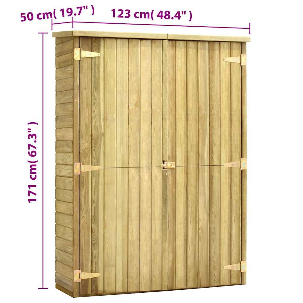 vidaXL Αποθήκη Εργαλείων Κήπου 123x50x171 εκ. Εμποτισμένο Ξύλο Πεύκου