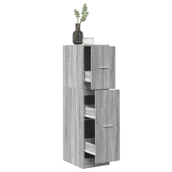 vidaXL Συρταριέρα Γενικής Χρήσης Γκρι Σκυρ.30x41x118 εκ. Επεξ. Ξύλο