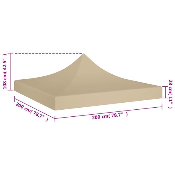 vidaXL Κάλυμμα Τέντας Εκδηλώσεων Μπεζ 2 x 2 μ. 270 γρ/μ²