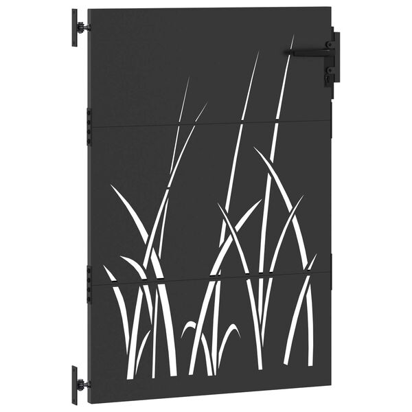 vidaXL Πύλη Κήπου Μαύρο 105 x 150 cm Ατσάλι με Επικάλυψη Πούδρας