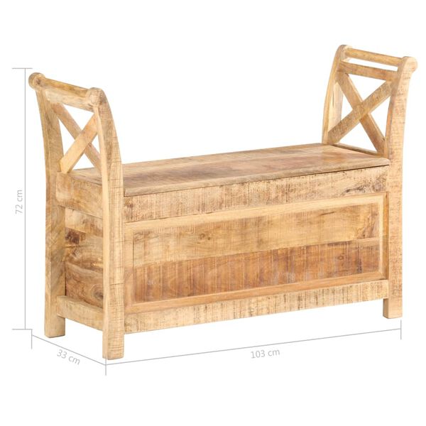 vidaXL Πάγκος Χολ 103 x 33 x 72 εκ. από Μασίφ Ξύλο Μάνγκο