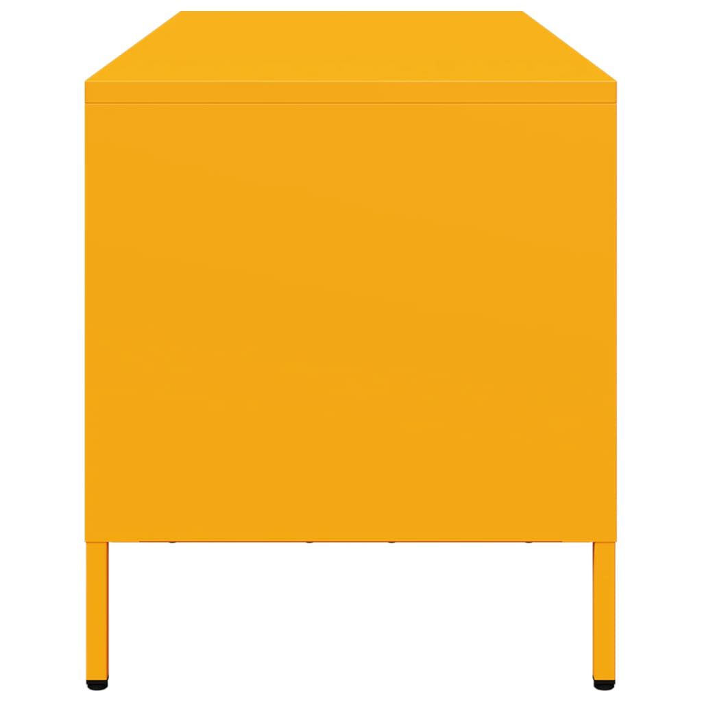 vidaXL Έπιπλο Τηλεόρασης Μουσταρδί 101,5x39x43,5 Ατσάλι Ψυχρής Έλασης