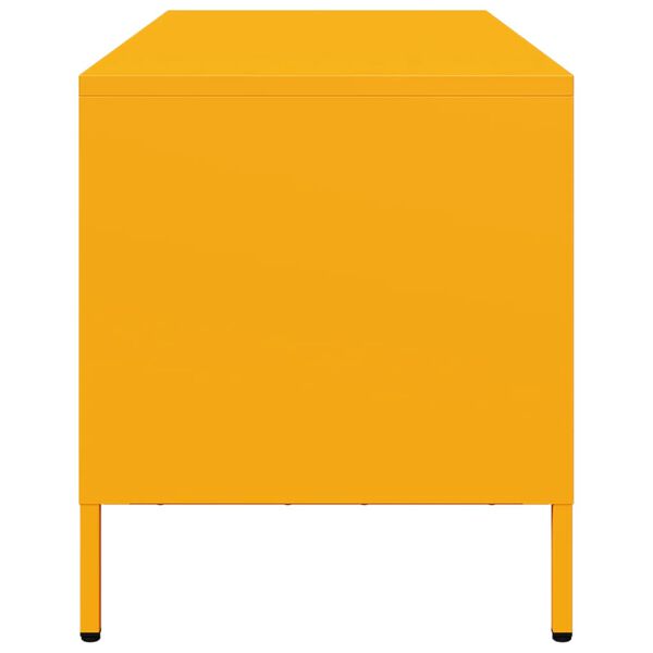 vidaXL Έπιπλο Τηλεόρασης Μουσταρδί 101,5x39x43,5 Ατσάλι Ψυχρής Έλασης