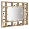 vidaXL Έπιπλο Καθρέπτη με LED Sonoma Δρυς 91 x 15 x 76,5 εκ.