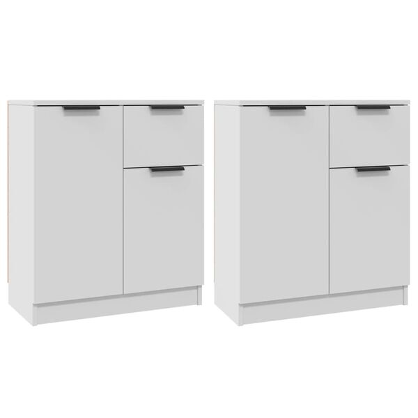 vidaXL Ντουλάπια 2 τεμ. άσπρο 60x30x70 εκ. Επεξεργασμένο Ξύλο