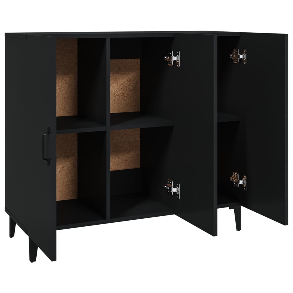 vidaXL Ντουλάπι Μαύρο 90 x 34 x 80 εκ. από Επεξεργασμένο Ξύλο