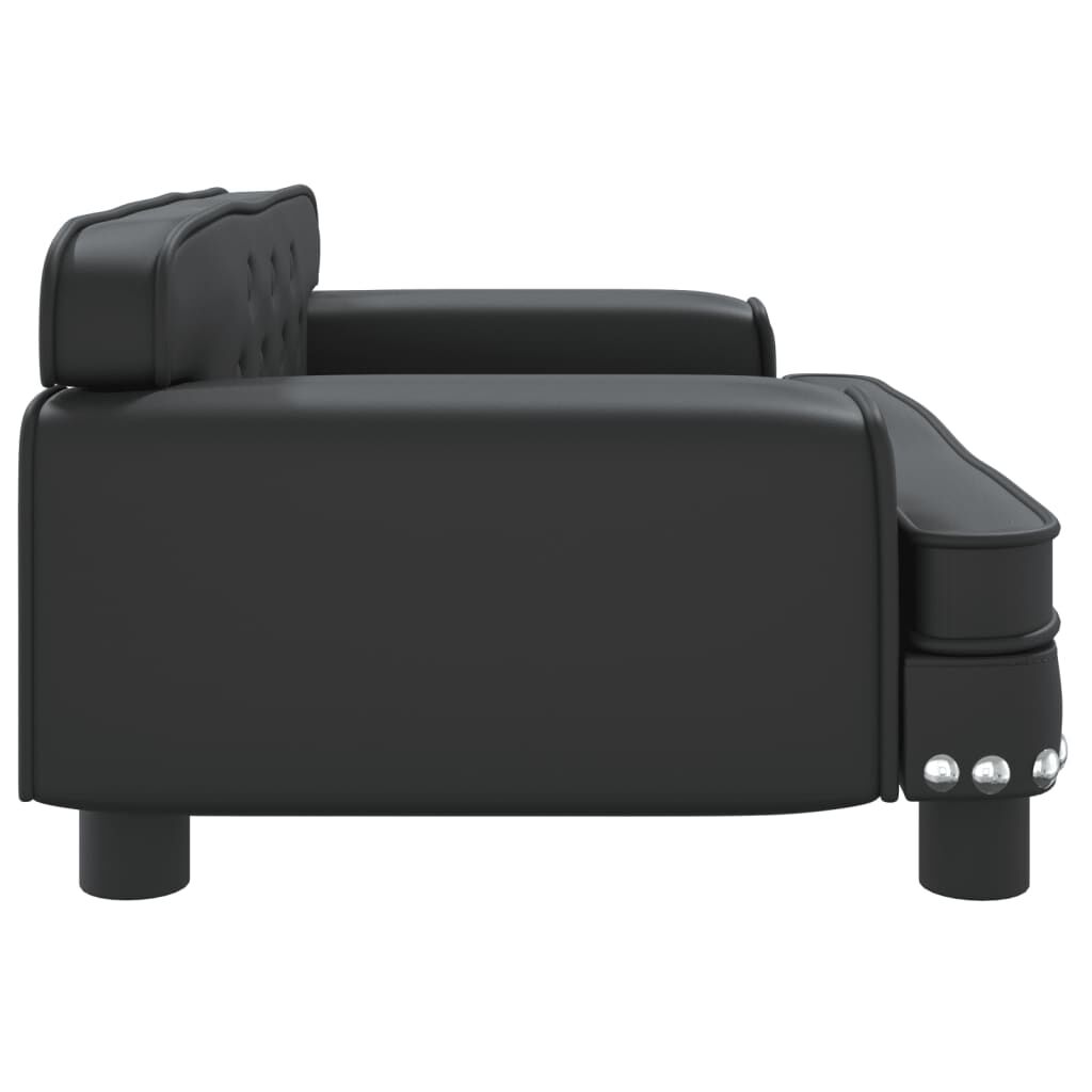 vidaXL Καναπές Παιδικός Μαύρος 70 x 45 x 30 εκ. από Συνθετικό Δέρμα